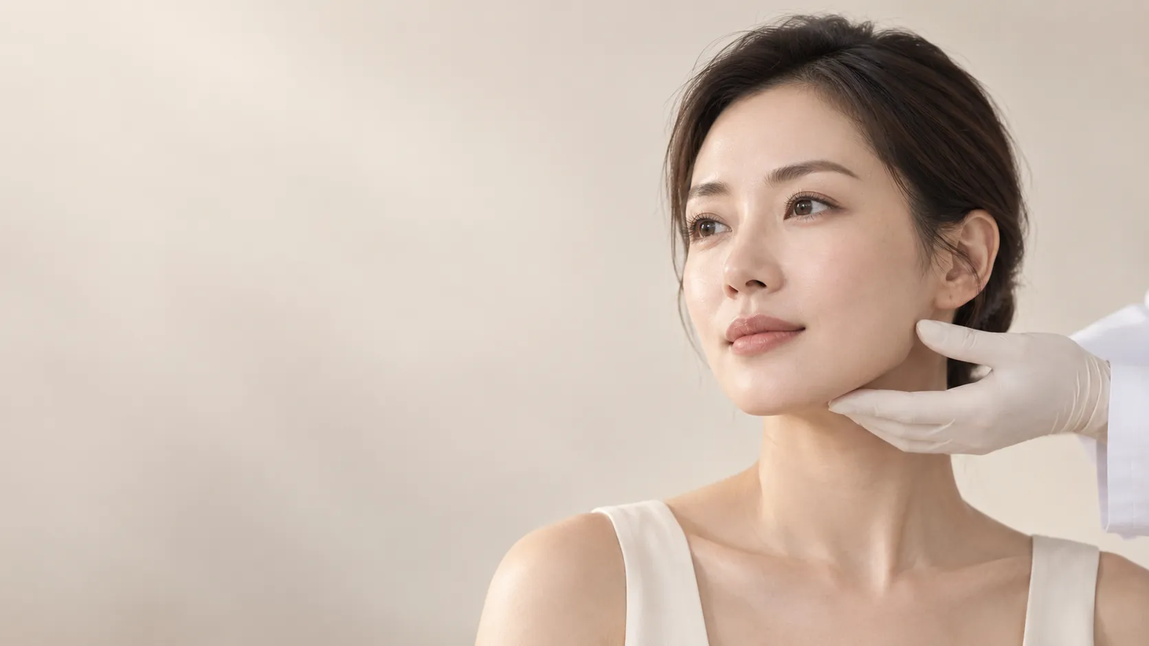 医美面部评估主题视觉，AI生成模特